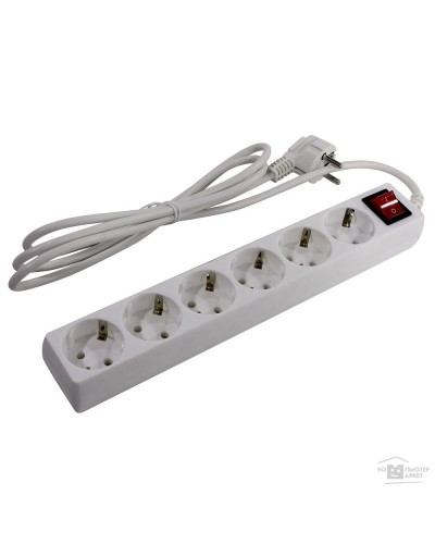SP6W-250. Сетевой фильтр 6 розеток, 5м, белый. 5bites в Черкесске