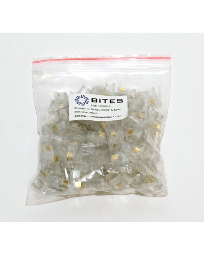 US010A (100шт). Телефонный разъем 4P4C (RJ-11). 5bites в Черкесске