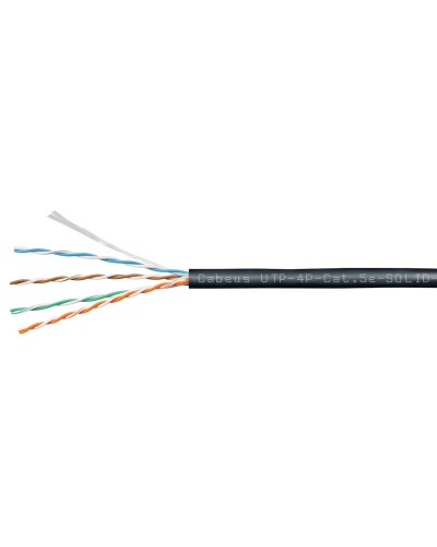 UTP-4P-Cat.5e-SOLID-OUT-PE-UV-100 (11246c-5). Кабель «витая пара» (LAN) для структурированных систем связи. CABEUS в Черкесске