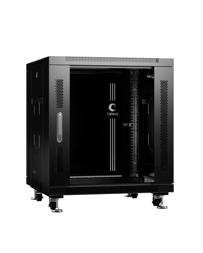 SH-05C-12U60/60-BK (8554c). Шкаф телекоммуникационный 19 напольный 12U. CABEUS в Черкесске