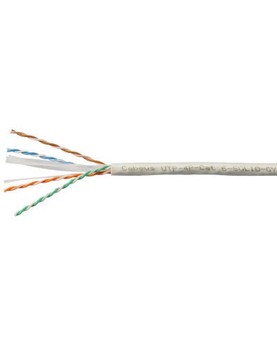 UTP-4P-Cat.6-SOLID-LSZH-GY-100 (11108c-5). Кабель «витая пара» (LAN) для структурированных систем связи. CABEUS в Черкесске