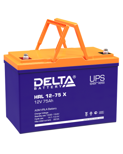 Delta HRL 12-75 X. Аккумулятор герметичный свинцово-кислотный. Delta в Черкесске