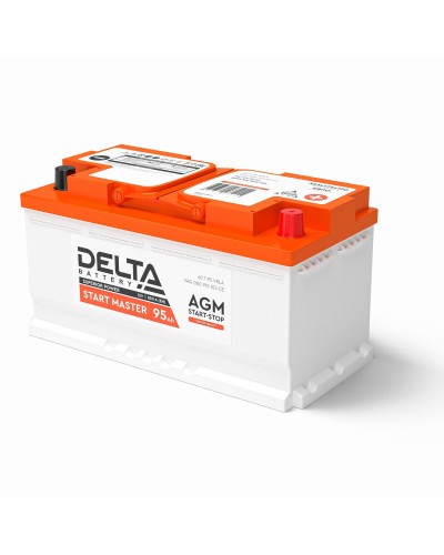 Delta START MASTER AGM 1295 (95 Ah). Аккумулятор автомобильный герметичный свинцово-кислотный. Delta в Черкесске