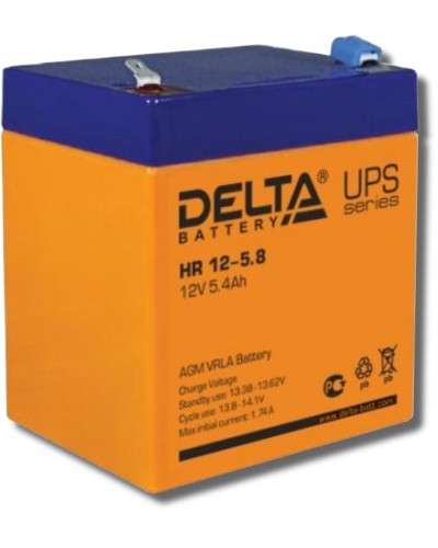 Delta HR 12-5.8. Аккумулятор герметичный свинцово-кислотный. Delta в Черкесске