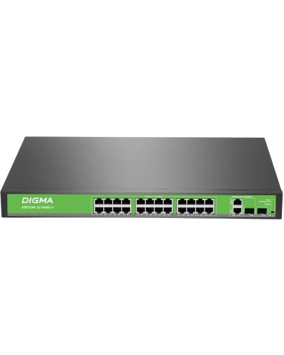 DSP224F-2C-R400 DSP224F-2C-R400 V1 (L2) 24х100Мбит/с 2хКомбо(1000BASE-T/SFP) 24PoE 24PoE+ 400W. Коммутатор с питанием по PoE. Digma в Черкесске