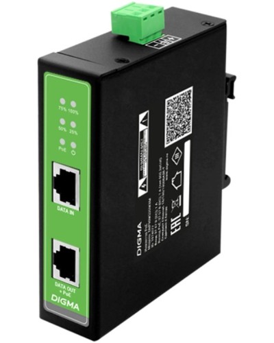 DNP30W48GDXM 10/100/1000BASE-T 30Вт 37-57В(DC). Инжектор PoE. Digma в Черкесске