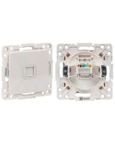 Стокгольм Механизм Розетки RJ-45 1-местной (EYK01-035-10). Механизм Розетки RJ-45 1-местной. EKF в Черкесске