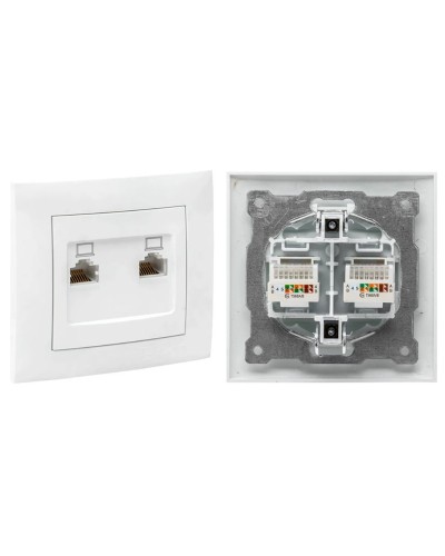 Валенсия розетка комп RJ-45 2-местная (EWK02-035-10). Розетка комп RJ-45 2-местная. EKF в Черкесске