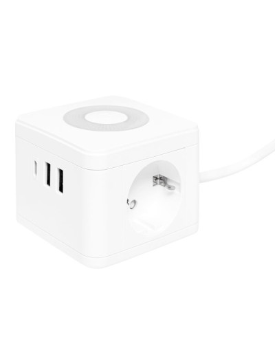 Удлинитель Куб 2 гнезда 2USB 2,4А+Type C + Ночник 1,3 метра 1мм2. Удлинитель Куб. EKF в Черкесске