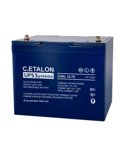 C.ETALON CHRL 12-75. Аккумулятор герметичный свинцово-кислотный. ETALON в Черкесске