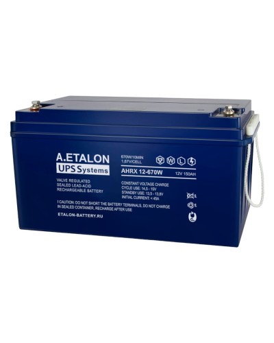 A.ETALON AHRX 12-670W (150). Аккумулятор герметичный свинцово-кислотный. ETALON в Черкесске