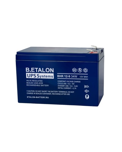 B.ETALON BHR 12-9 34W. Аккумулятор герметичный свинцово-кислотный. ETALON в Черкесске