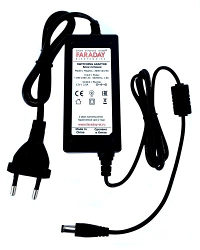 36W/12V/3A. Импульсный блок питания в пластиковом корпусе. FARADAY в Черкесске
