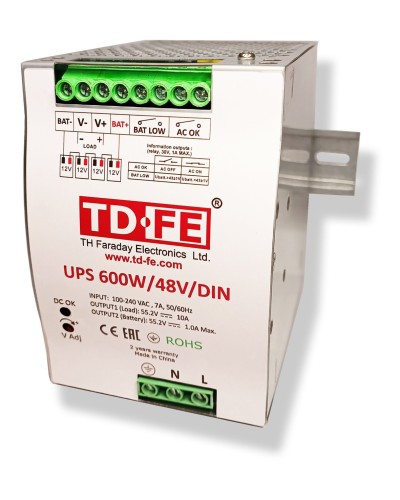 UPS 600W/48V/DIN. Источник вторичного электропитания резервированный. FARADAY в Черкесске