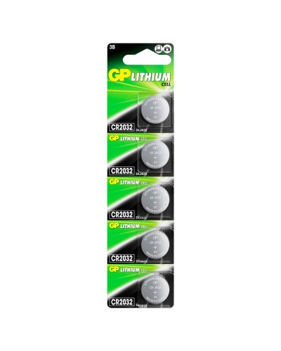 GP Lithium CR2032 (GP CR2032-2C5 100/2000), упак. 5 шт. БЛИСТЕР. Литиевые дисковые батарейки. GP Batteries в Черкесске