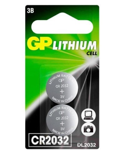 GP Lithium CR2032 (GP CR2032-2CRU2), упак. 2 шт. БЛИСТЕР. Литиевые дисковые батарейки. GP Batteries в Черкесске