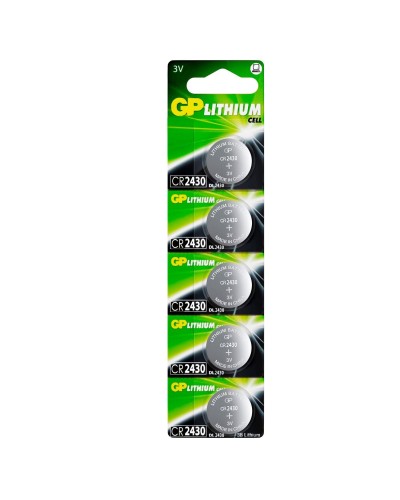 GP Lithium CR2430 (GP CR2430-2C5 100/1000), упак. 5 шт. БЛИСТЕР. Литиевые дисковые батарейки. GP Batteries в Черкесске