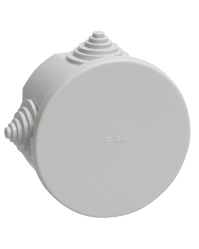 Коробка распаячная КМ41237 D75х40 открытой проводки IP44 4 гермоввода серая (UKO11-075-040-000-K41-44). Коробка распаячная безгалогенная (HF). IEK в Черкесске