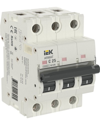 M10N 3P C 25А 10кА ARMAT (AR-M10N-3-C025). Автоматический выключатель. IEK в Черкесске