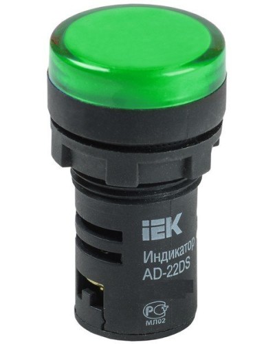 Лампа AD22DS (LED) матрица D22мм зеленый 12В AC/DC (BLS10-ADDS-012-K06). Светосигнальный индикатор. IEK в Черкесске