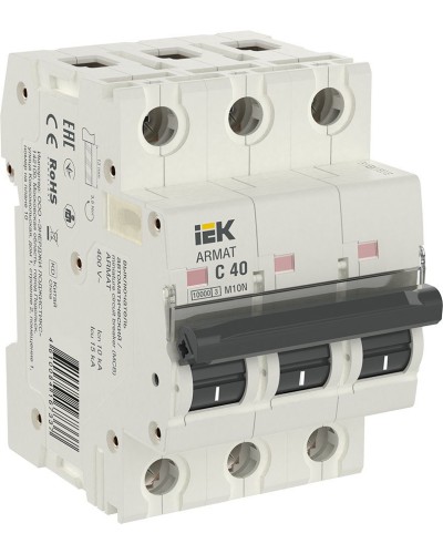 M10N 3P C 40А 10кА ARMAT (AR-M10N-3-C040). Автоматический выключатель. IEK в Черкесске