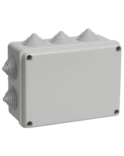 Коробка распаячная КМ41241 150х110х70 открытой проводки IP44 10 гермовводов серая (UKO10-150-110-070-K41-44). Коробка распаячная безгалогенная (HF). IEK в Черкесске