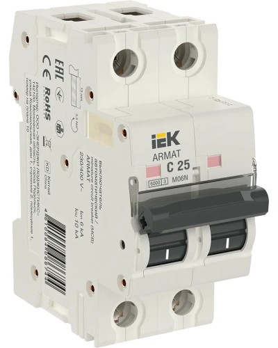 M06N 2P C 25А 6кА ARMAT (AR-M06N-2-C025). Автоматический выключатель. IEK в Черкесске
