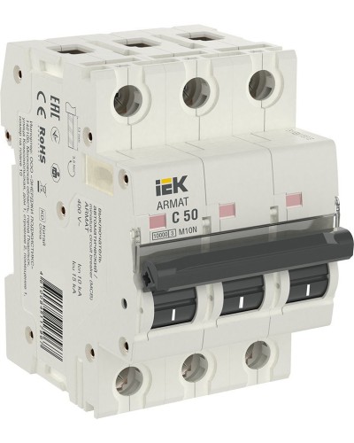 M10N 3P C 50А 10кА ARMAT (AR-M10N-3-C050). Автоматический выключатель. IEK в Черкесске