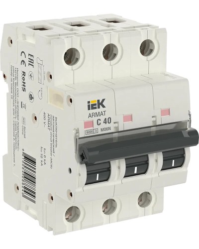 M06N 3P C 40А 6кА ARMAT (AR-M06N-3-C040). Автоматический выключатель. IEK в Черкесске