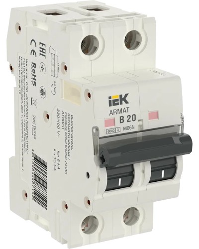 M06N 2P B 20А 6кА ARMAT (AR-M06N-2-B020). Автоматический выключатель. IEK в Черкесске