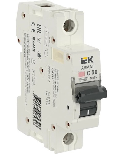 M06N 1P C 50А 6кА ARMAT (AR-M06N-1-C050). Автоматический выключатель. IEK в Черкесске