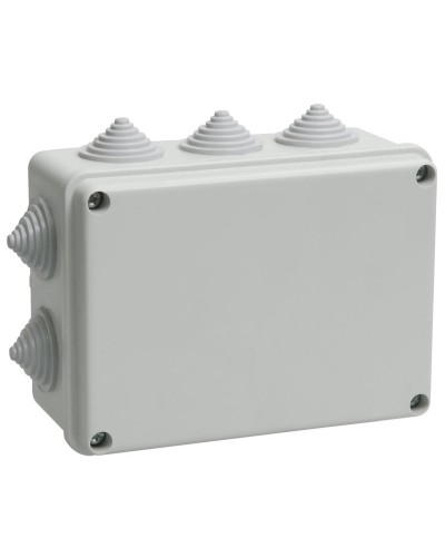 Коробка распаячная КМ41242 150х110х70 открытой проводки IP55 10 гермовводов серая (UKO10-150-110-070-K41-55). Коробка распаячная безгалогенная (HF). IEK в Черкесске