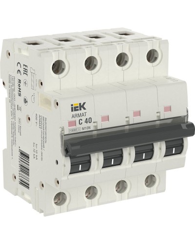 M10N 4P C 40А 10кА ARMAT (AR-M10N-4-C040). Автоматический выключатель. IEK в Черкесске