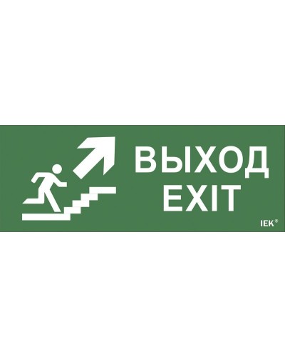 Самоклеящаяся этикетка Выход/лестница вверх/фигура (LPC10-1-24-09-VLVVF). Самоклеящаяся этикетка 240х90 мм. IEK в Черкесске