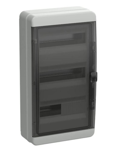 Корпус пластиковый КМПн-36 IP65 TEKFOR (TF5-KP72-N-36-65-K03-K02). Корпус модульный пластиковый черная прозрачная дверь. IEK в Черкесске