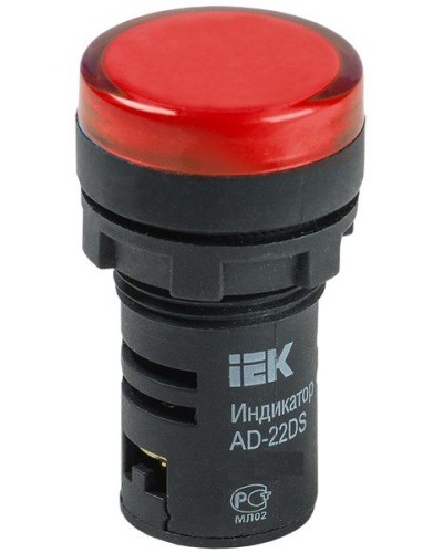Лампа AD22DS (LED) матрица D22мм красный 12В AC/DC (BLS10-ADDS-012-K04). Светосигнальный индикатор. IEK в Черкесске