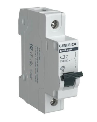 GENERICA ВА47-29М 1P C 32А 4,5кА (MVA21-1-032-C-G). Автоматический выключатель. IEK в Черкесске