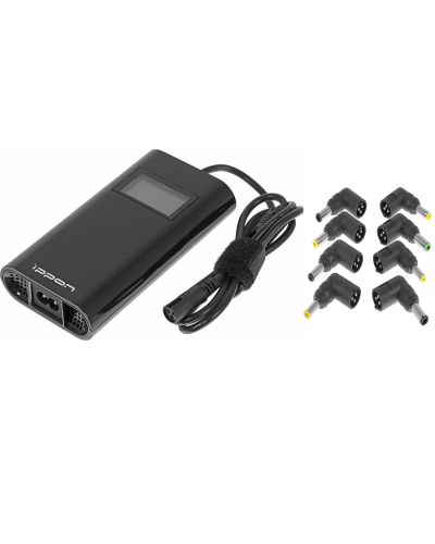 Блок питания Ippon D90U автоматический 90W 15V-19.5V 8-connectors 4.5A 1xUSB 2.1A, LCD индикатор (654527). Блок питания. Ippon в Черкесске