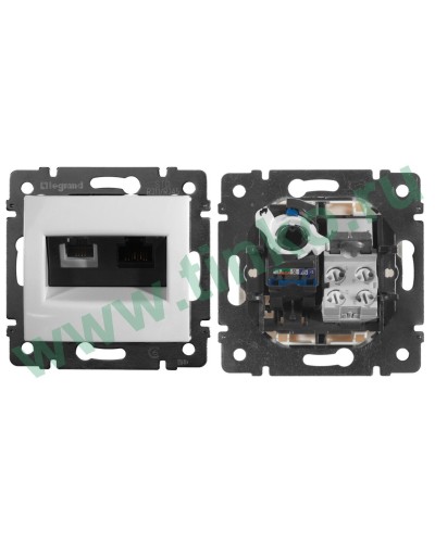 Розетка Valena 2xRJ11+RJ45 Cat.6, белый (770080). Розетка. LegranD в Черкесске