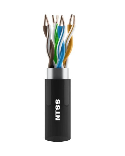 NTSS-OUT-UTP4-5Е-PE-BL кат.5E UTP 4 пары 24AWG PE внешний 305м черный. Кабель «витая пара» (LAN) для структурированных систем связи. NTSS в Черкесске