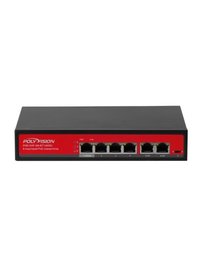 PND-04P-2M-BT1 (65W). Коммутатор неуправляемый 6-портовый с функцией PoE. Polyvision в Черкесске