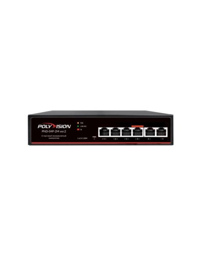 PND-04P-2M v.2. Коммутатор 6-портовый с функцией PoE. Polyvision в Черкесске