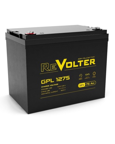 Revolter GPL 1275. Аккумулятор автомобильный герметичный свинцово-кислотный. Revolter в Черкесске