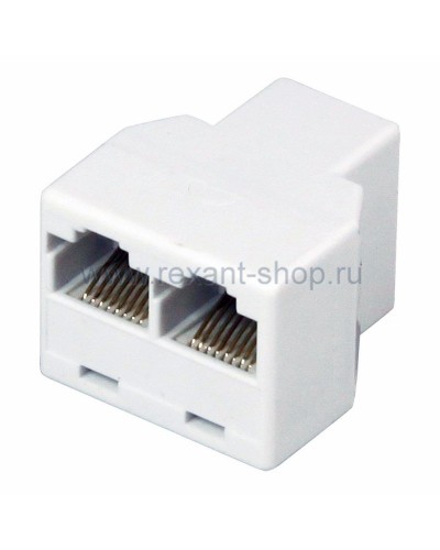 Двойник компьютерный UTP RJ-45(8P8C) (гнездо - 2 гнезда) REXANT (03-0103): Кабельный соединитель в Черкесске