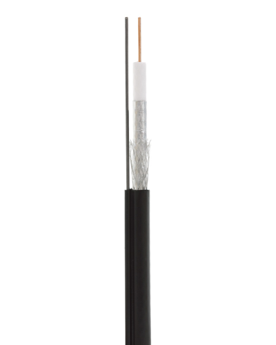 RG-11U, 75 Ом, CCS/Al/Al 83% + ТРОС*1 (бухта 305 м), черный OUTDOOR (01-3021). Кабель коаксиальный радиочастотный. Rexant в Черкесске