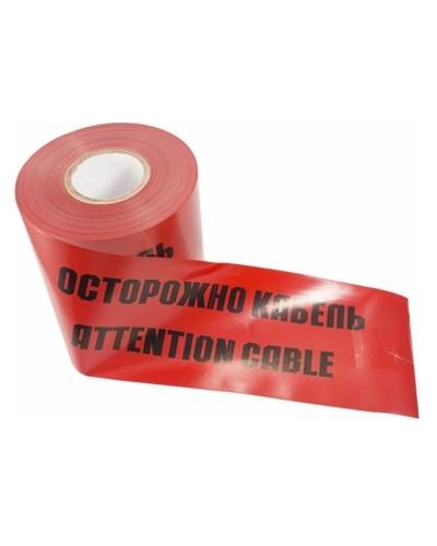 Лента сигнальная «Осторожно кабель» 150 мм х 100 м REXANT, цвет красный/черный (19-3015): Лента сигнальная предупредительная в Черкесске