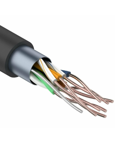 F/UTP, CAT 5e, PE, 4PR, 24AWG, OUTDOOR, SOLID, черный, 305м REXANT (01-0146-1). Кабель «витая пара» (LAN) для структурированных систем связи. Rexant в Черкесске