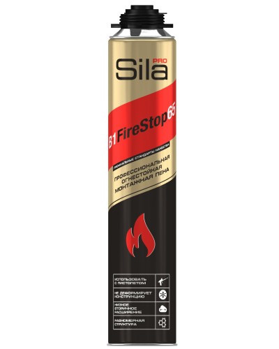 Пена огнестойкая Sila Pro B1 Firestop 65, 850 мл: Пена монтажная профессиональная в Черкесске