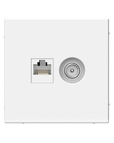 ArtGallery розетка двойная RJ45+TV, кат. 5Е, скрытой установки, механизм, белый (GAL000189). Розетка компьютерная + TV. Systeme Electric в Черкесске