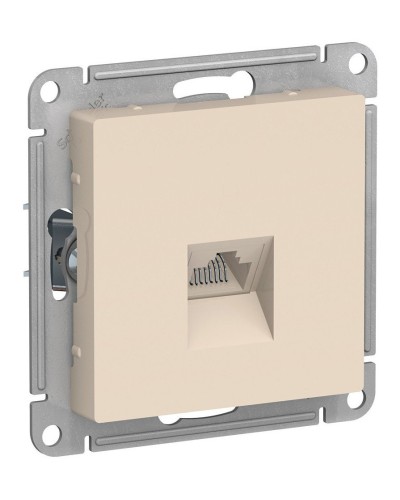 AtlasDesign розетка RJ45, кат. 5Е, 1-местная, скрытой установки, механизм, бежевый (ATN000283). Розетка компьютерная. Systeme Electric в Черкесске